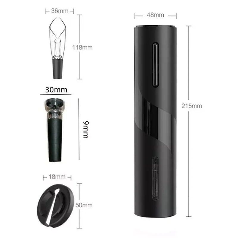 Abridor de Vinho Elétrico com Cabo USB + 3 Brindes Grátis