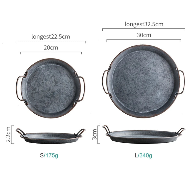 Bandeja Minimalista de Ferro com Alças