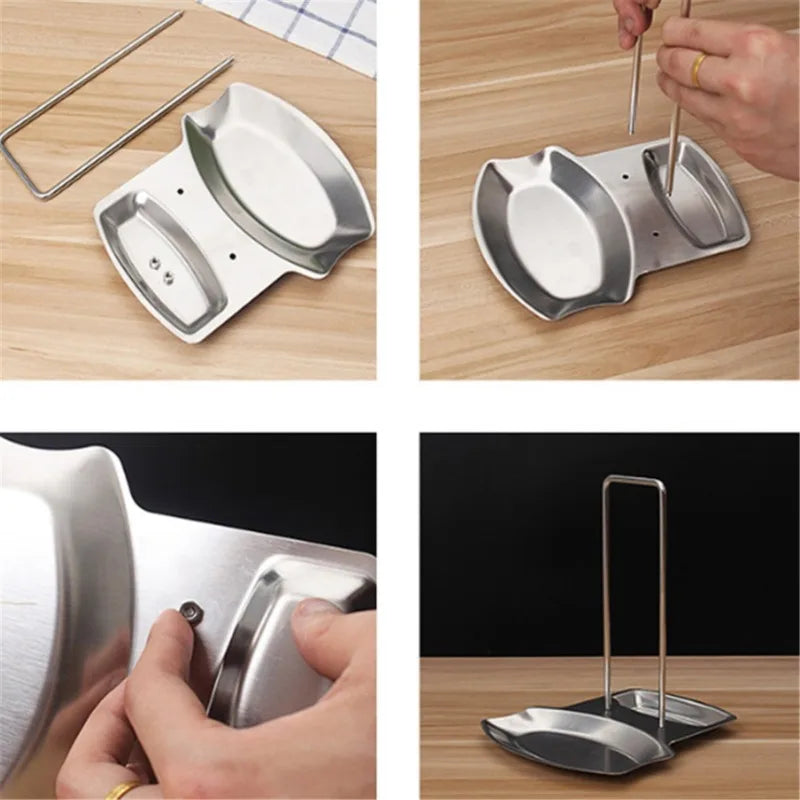 Suporte Tampa de Panela e Colher em Inox