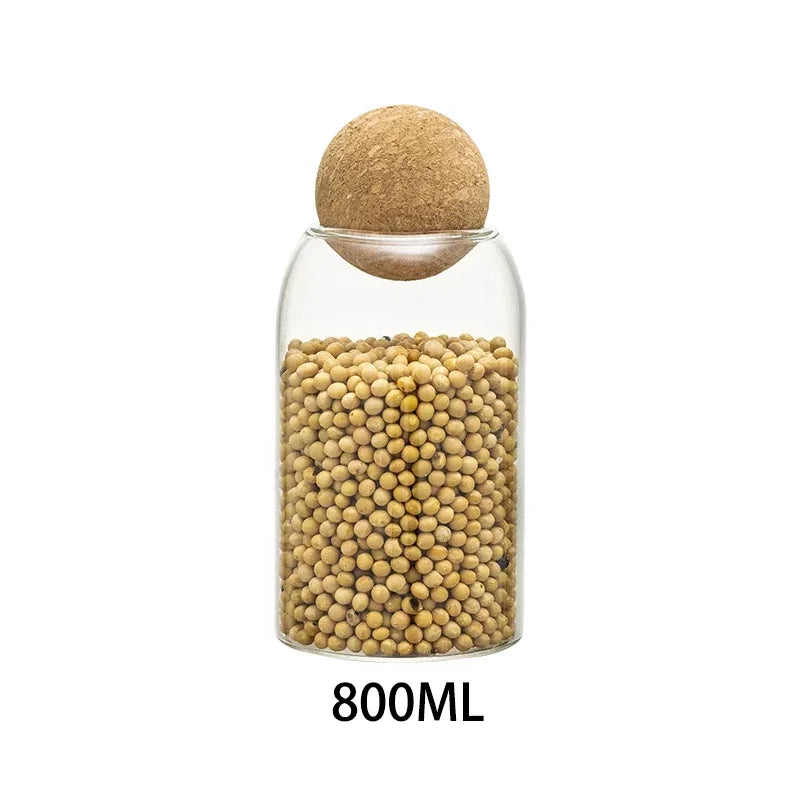 Pote de Vidro com Tampa Bola de Cortiça