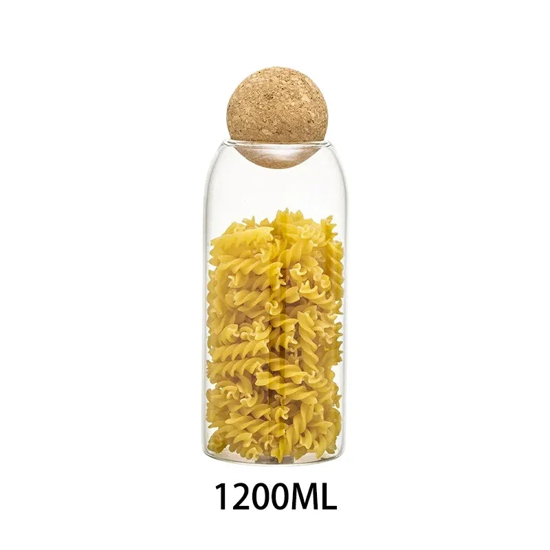 Pote de Vidro com Tampa Bola de Cortiça