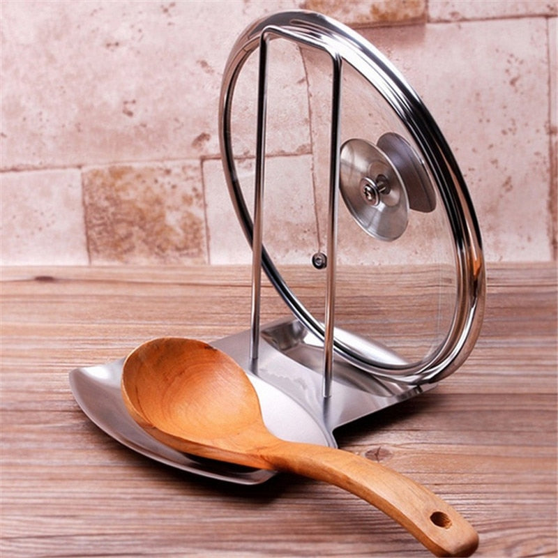 Suporte Tampa de Panela e Colher em Inox