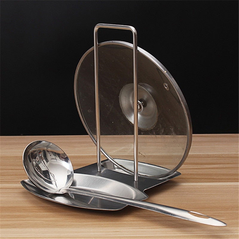 Suporte Tampa de Panela e Colher em Inox