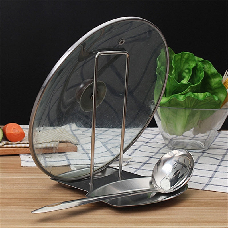 Suporte Tampa de Panela e Colher em Inox