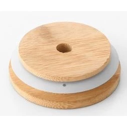 Kit Copo Minimalista com Tampa de Bambu 500ml - 2 ou 4 peças