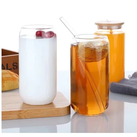 Kit Copo Minimalista com Tampa de Bambu 500ml - 2 ou 4 peças